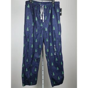 Brooklyn Cloth Men’s Christmas Pajama Pants Size S Navy Blue Tree Print Pants